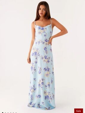Peppermayo | Dresses | Peppermayo Light Blue Floral Beaded Maxi Dress |  Poshmark